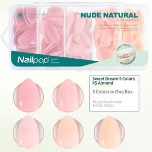 Set de uñas soft gel, 5 colores French ,Nail Pop , 150 Pcs.