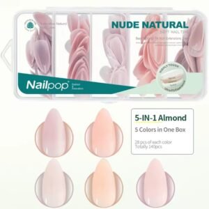 Set de uñas Soft Gel, 5 en 1, S Almond , Nail Pop 140 pcs.