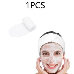 Cintillo con velcro para tratamientos faciales, color Blanco