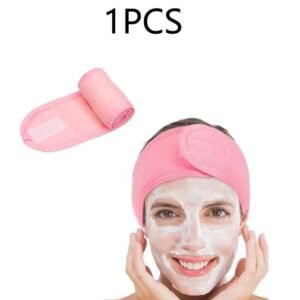 Cintillo  con Velcro para tratamientos faciales, Pink