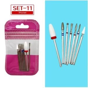 Set de 7 fresas para uñas, incluye 2 de cerámica,