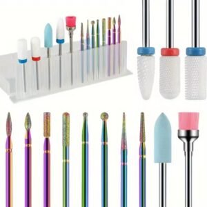 Set de fresas mixtas, cerámicas y para manicure rusa, 13 unidades