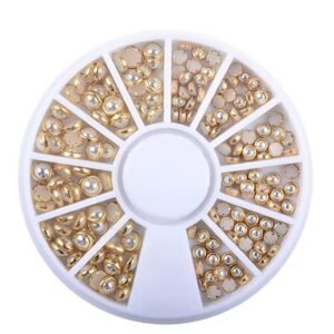 Set de perlas con circunferencia dorada