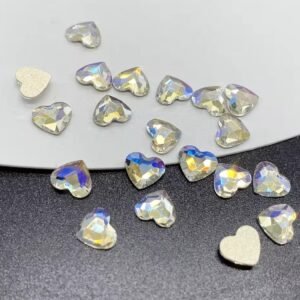 Adorno uñas, corazón tornasol
