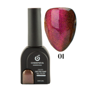 Esmalte Cherimoya ojo de gato galaxy Fucsia Gold  # 001 , 12 ml.