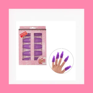 keeper para uñas color morado, vienen 10 unidades.
