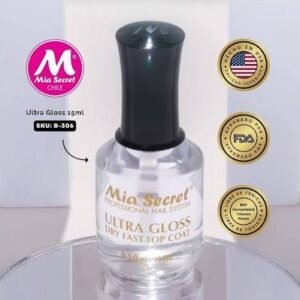 Top Coat Tradicional, Ultra Gloss secado rápido,Mía Secret 15ml.